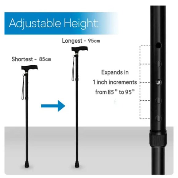 Foldable/Adjustable Walking Cane - Picture 3 of 5